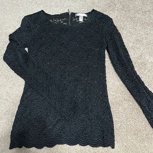 Long Sleeve “Lace” Black Top